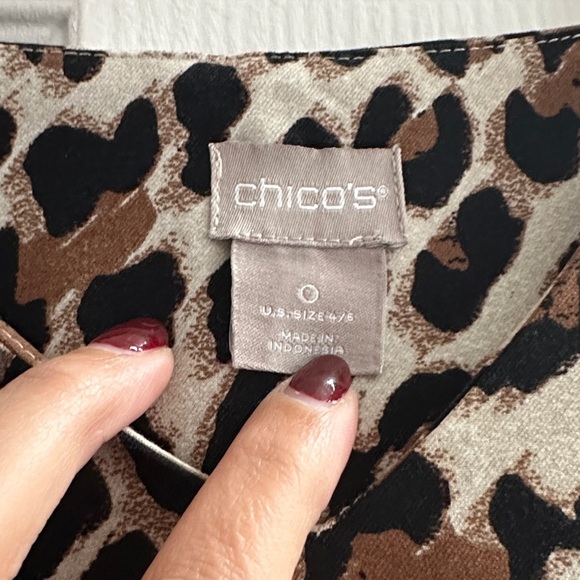 Chico's Animal Print Tunic Dress Leopard Shift Dress Size 0 (4/6) Casual - Picture 3 of 7